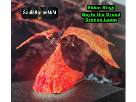 Elden Ring Bayle the Dread lamp Dragon Lamp 3Dプリントモデル