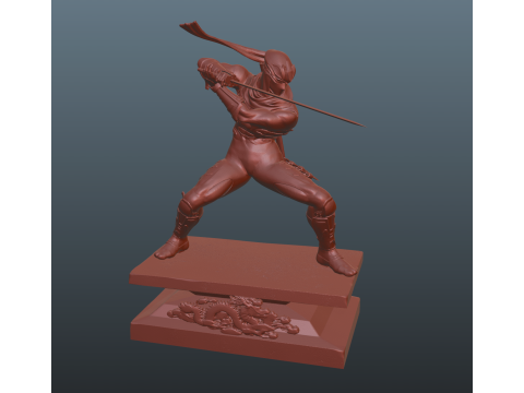 Ninja Gaiden 2 Black Ryu Hayabusa pose 2 3D Baskı Modeli