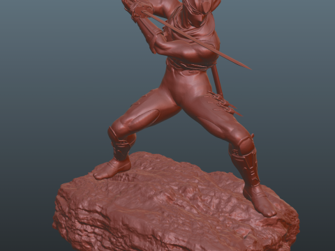 Ninja Gaiden 2 Black Ryu Hayabusa pose 2 3D Baskı Modeli