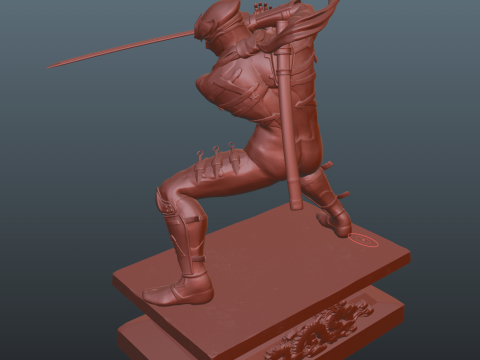 Ninja Gaiden 2 Black Ryu Hayabusa pose 2 3D Baskı Modeli