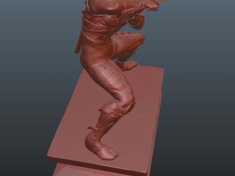 Ninja Gaiden 2 Black Ryu Hayabusa pose 2 3D Baskı Modeli