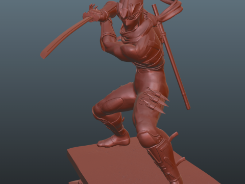 Ninja Gaiden 2 Black Ryu Hayabusa pose 2 3D Baskı Modeli