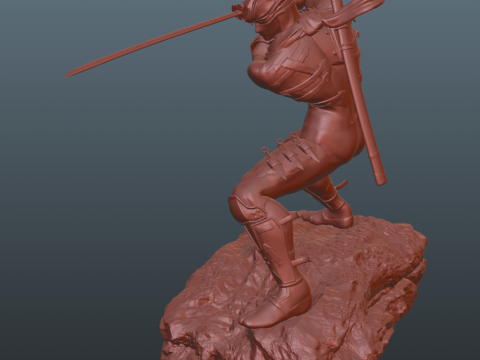 Ninja Gaiden 2 Black Ryu Hayabusa pose 2 3D Baskı Modeli