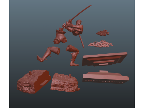 Ninja Gaiden 2 Black Ryu Hayabusa pose 2 3D Baskı Modeli