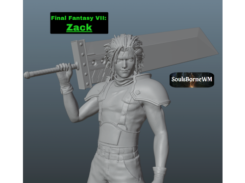 Final Fantasy VII Zack 3Dプリントモデル