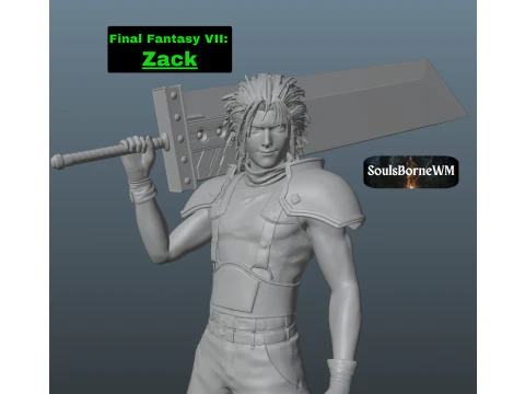 Final Fantasy VII Zack Modello di stampa 3D