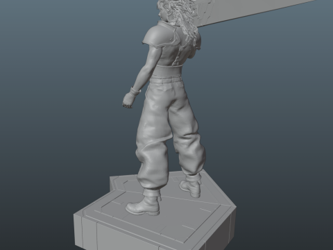 Final Fantasy VII Zack 3D Принт Модель