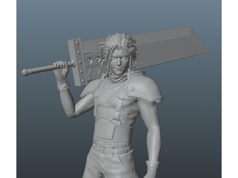 Final Fantasy VII Zack 3D Принт Модель