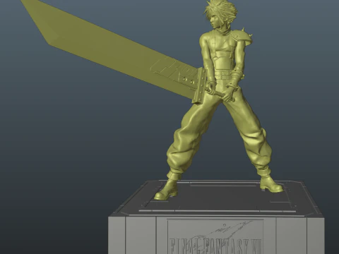 Final Fantasy VII Cloud Strife 3D Print Model