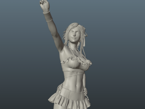 Final Fantasy VII Tifa SwimSuit Two base options 3D-printmodel