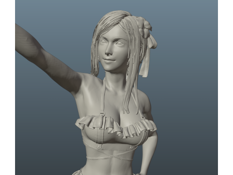 Final Fantasy VII Tifa SwimSuit Two base options 3D-printmodel