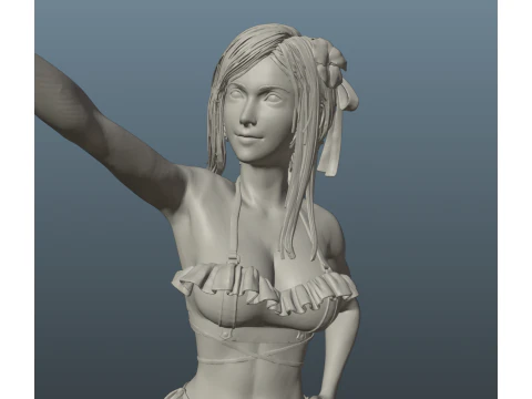 Final Fantasy VII Tifa SwimSuit Two base options 3D Print Model