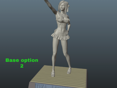 Final Fantasy VII Tifa SwimSuit Two base options 3D-printmodel