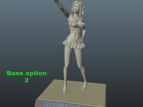 Final Fantasy VII Tifa SwimSuit Two base options 3D Print Model