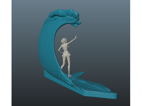 Final Fantasy VII Tifa SwimSuit Two base options 3D-printmodel