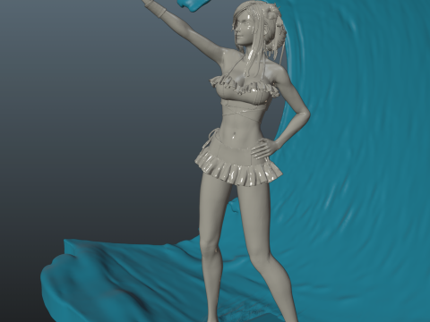 Final Fantasy VII Tifa SwimSuit Two base options 3D-printmodel