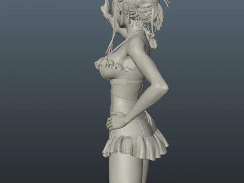 Final Fantasy VII Tifa SwimSuit Two base options 3D Print Model