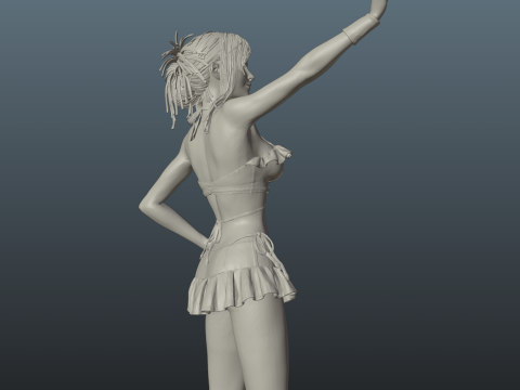 Final Fantasy VII Tifa SwimSuit Two base options 3D-printmodel