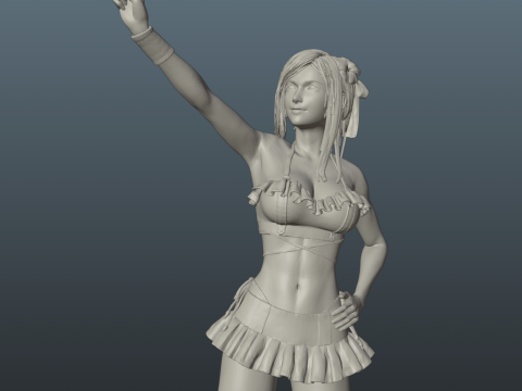 Final Fantasy VII Tifa SwimSuit Two base options 3D-printmodel