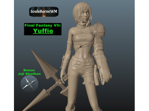 Final Fantasy VII Yuffie Kisaragi 3Dプリントモデル
