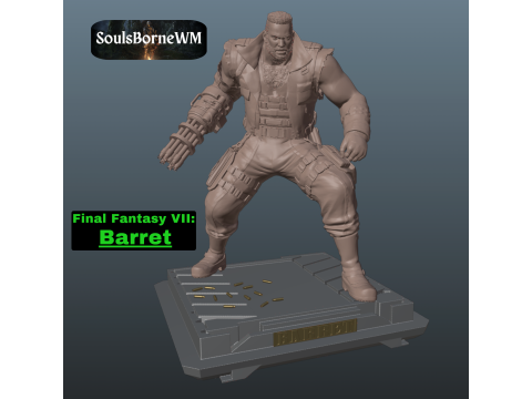 Final Fantasy 7 Barret 3D Print Model