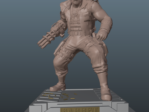Final Fantasy 7 Barret 3Dプリントモデル