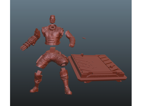 Final Fantasy 7 Barret 3Dプリントモデル