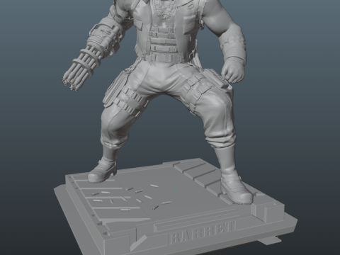 Final Fantasy 7 Barret 3Dプリントモデル