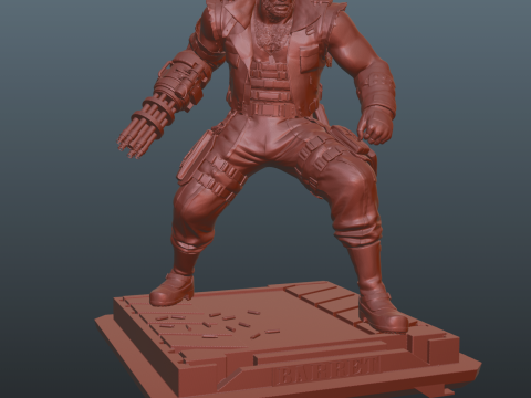 Final Fantasy 7 Barret 3Dプリントモデル