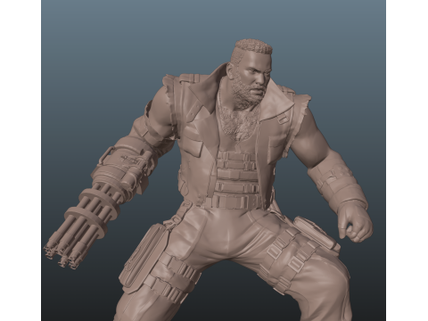 Final Fantasy 7 Barret 3Dプリントモデル