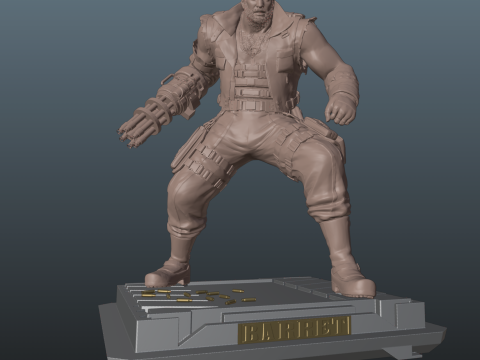 Final Fantasy 7 Barret 3Dプリントモデル