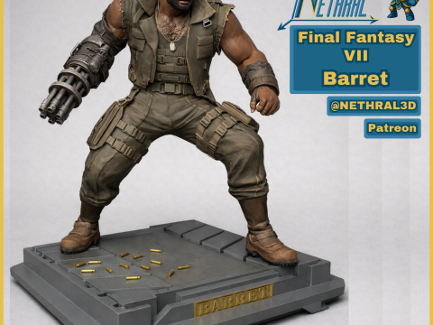 Final Fantasy 7 Barret 3D Print Model