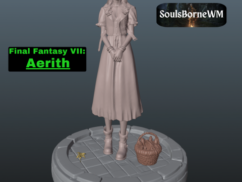 Final Fantasy VII Aerith 3Dプリントモデル