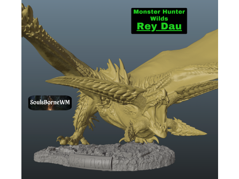 Monster Hunter Wilds Rey Dau 3D Print Model