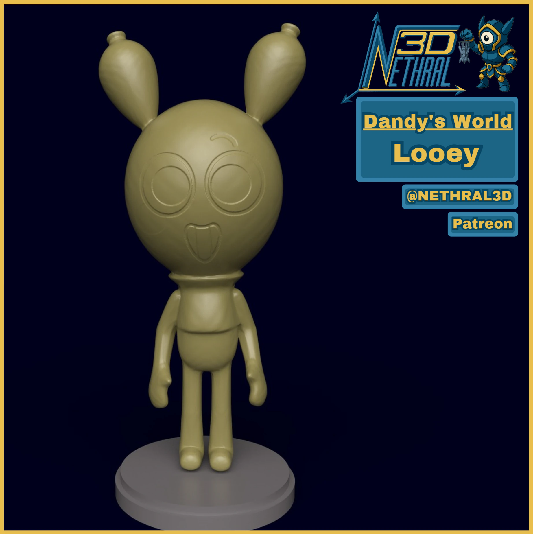 Dandys Mundo Looey Modelo de Impressão 3D .c4d .max .obj .3ds .fbx .stl .blend 