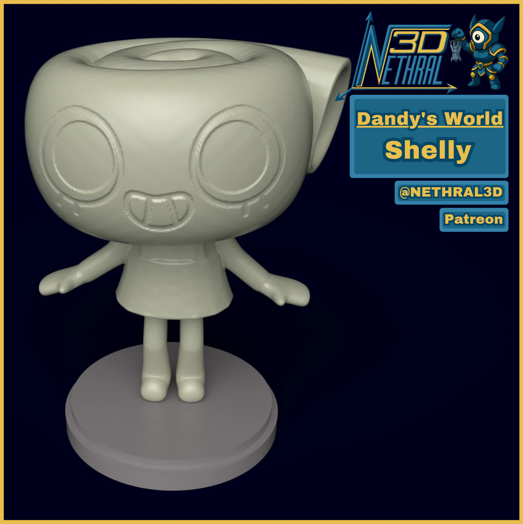 Dandys World Shelly 3D Print Model .c4d .max .obj .3ds .fbx .stl .blend 