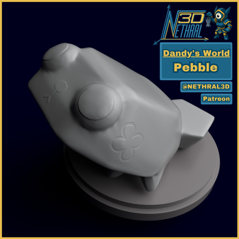 Dandys World Pebble 3D Print Model .c4d .max .obj .3ds .fbx .stl .blend 