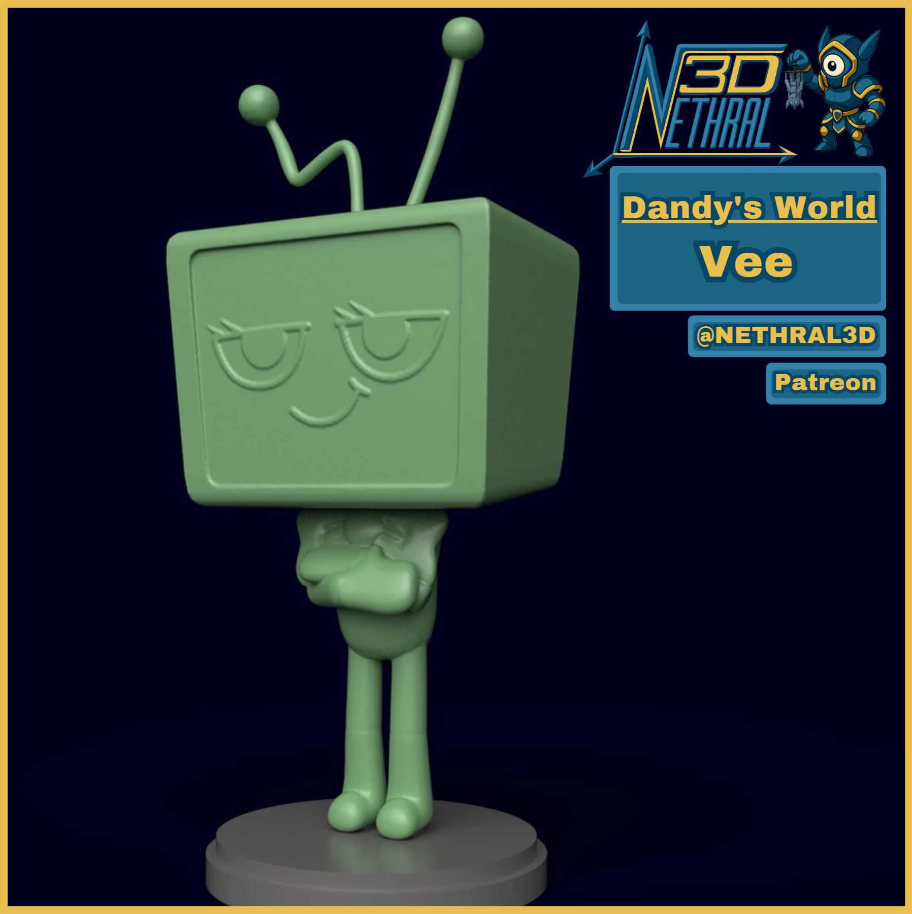 Dandys World Vee 3D Print Model .c4d .max .obj .3ds .fbx .stl .blend 
