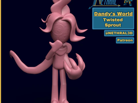 Dandy World Twisted Sprout 3Dプリントモデル