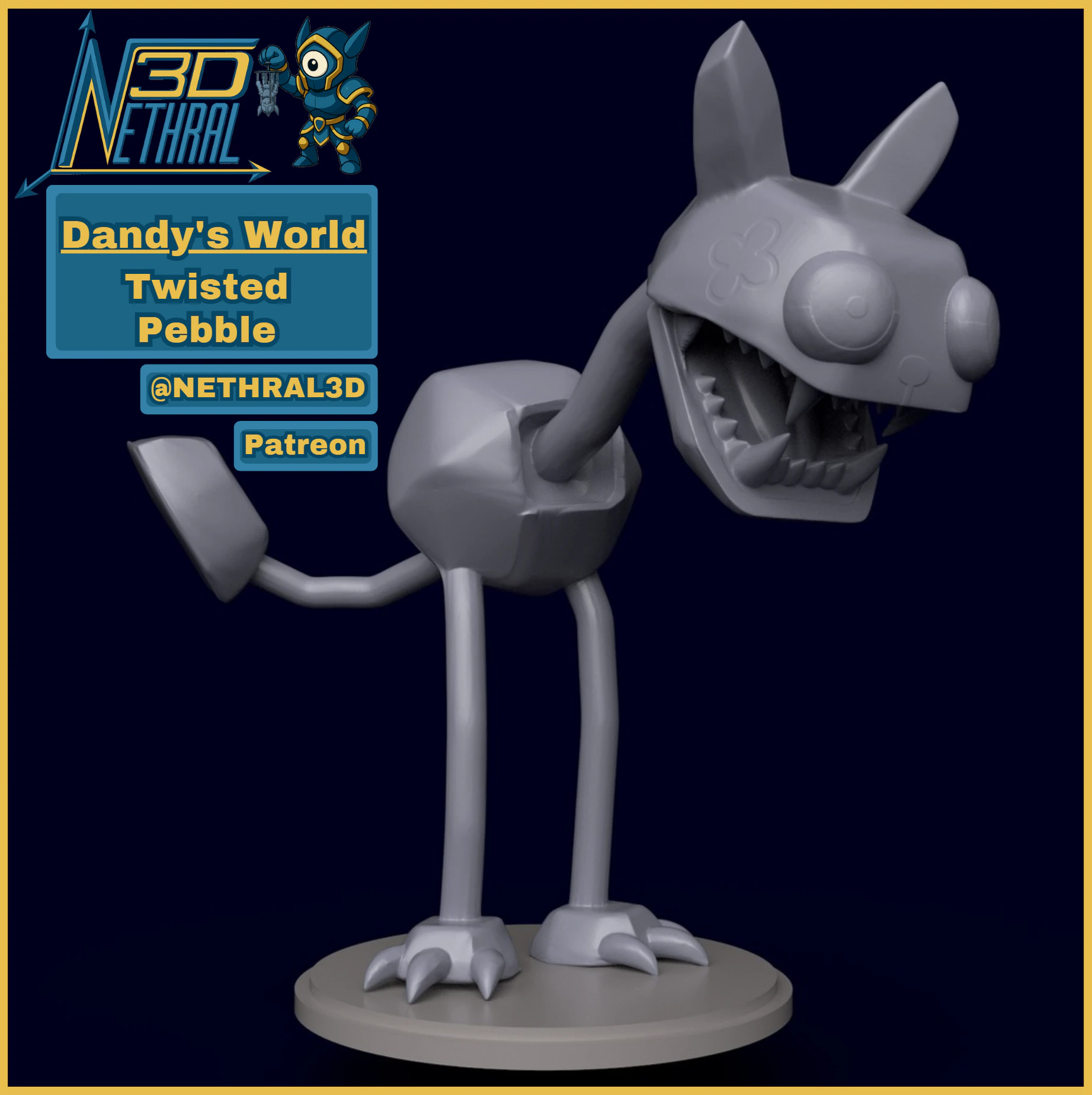 Dandys World Twisted Pebble 3D Print Model .c4d .max .obj .3ds .fbx .stl .blend