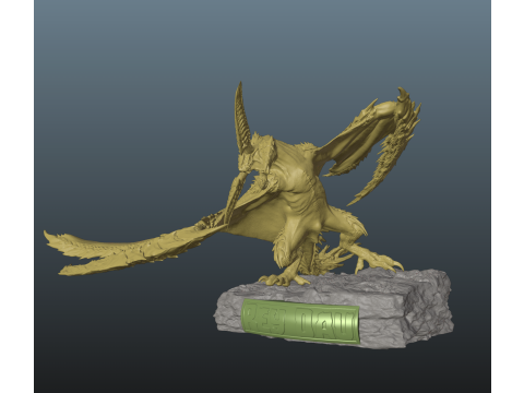Monster Hunter Wilds Rey Dau Pose 2 3Dプリントモデル