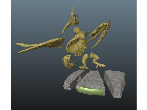 Monster Hunter Wilds Rey Dau Pose 2 3Dプリントモデル