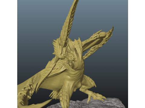 Monster Hunter Wilds Rey Dau Pose 2 3Dプリントモデル