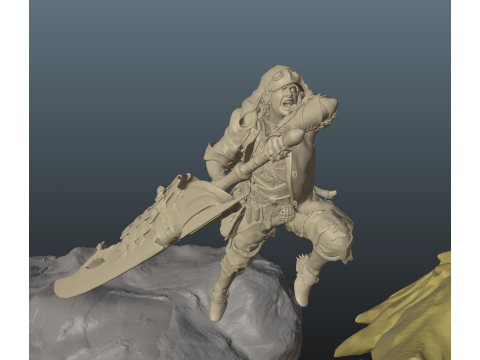 Monster Hunter Wilds Rey Dau vs Hunter Modèles 3D en vedette