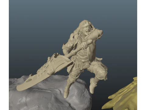 Monster Hunter Wilds Rey Dau vs Hunter 3D Print Model