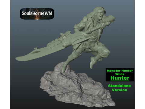 Monster Hunter Wilds Rey Dau vs Hunter Modèles 3D en vedette