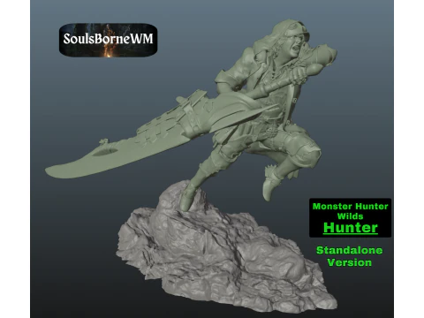 Monster Hunter Wilds Rey Dau vs Hunter 3D Print Model