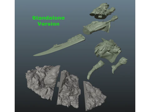 Monster Hunter Wilds Rey Dau vs Hunter 3D Print Model