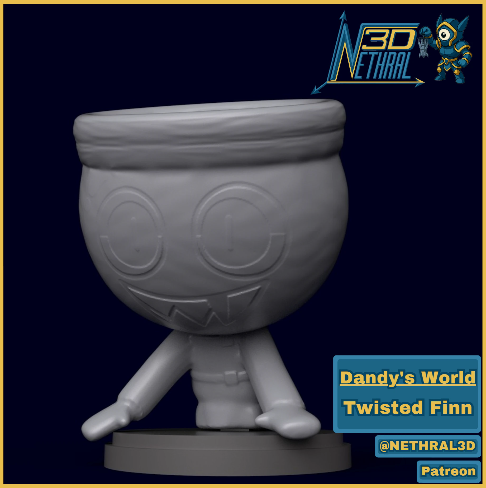 Dandys World Twisted Finn 3D Print Model .c4d .max .obj .3ds .fbx .stl .blend 