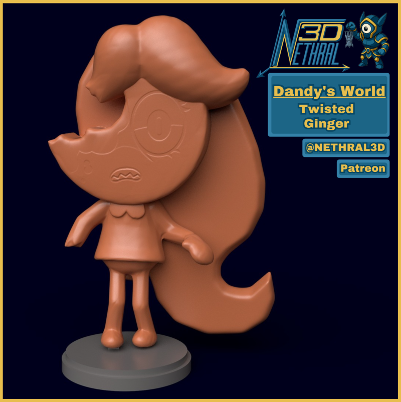 Dandys World Twisted Ginger 3D Print Model .c4d .max .obj .3ds .fbx .stl .blend 